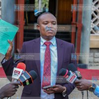 Francis Kimani Kuria, addresses the media at Parliament Buildings