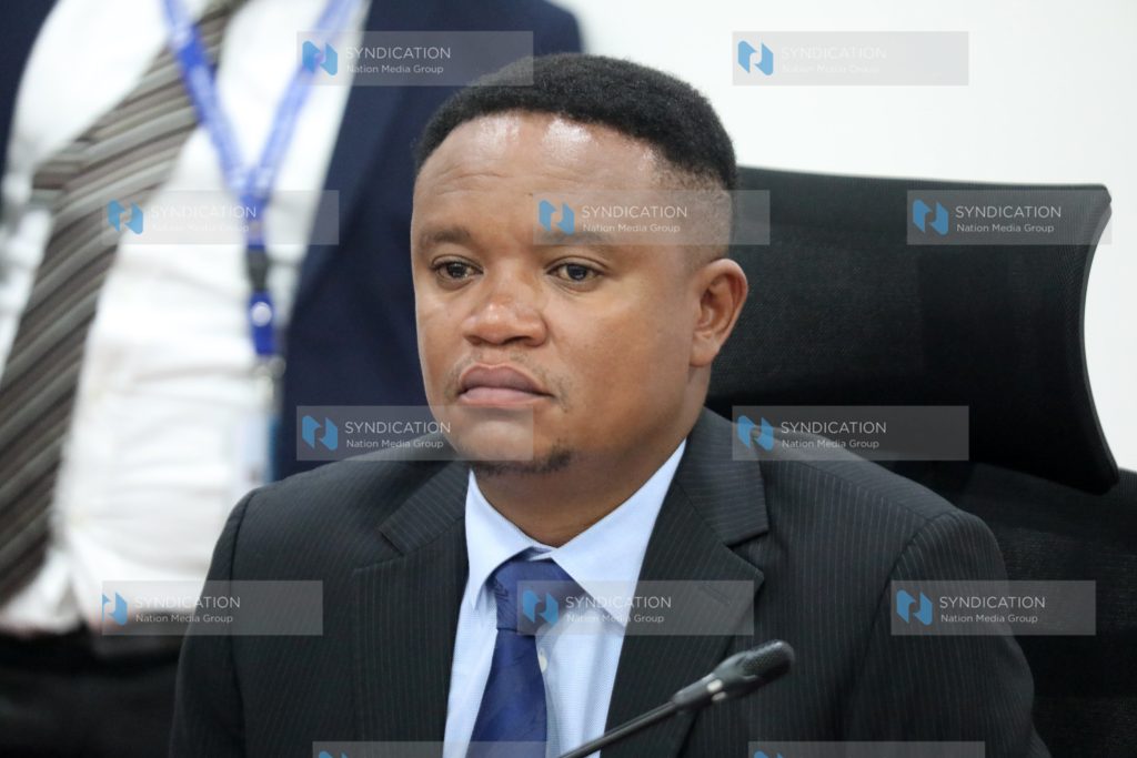 Francis Kuria Kimani during a committee session at Bunge Tower