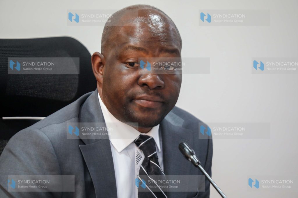 Vice Chair, National Assembly Public Investments Committee (PIC) on Social Services Administration & Agriculture, Saboti MP Caleb Amisi during the session at the Bunge Tower