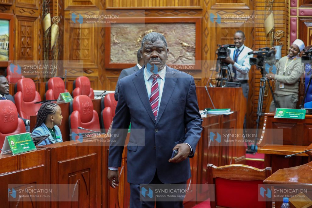 Ruaraka Member of Parliament Tom Joseph Kajwang walk out of the committee proceedings
