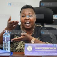 Senator Joyce Chepkoech Korir, during the session at the Bunge Tower