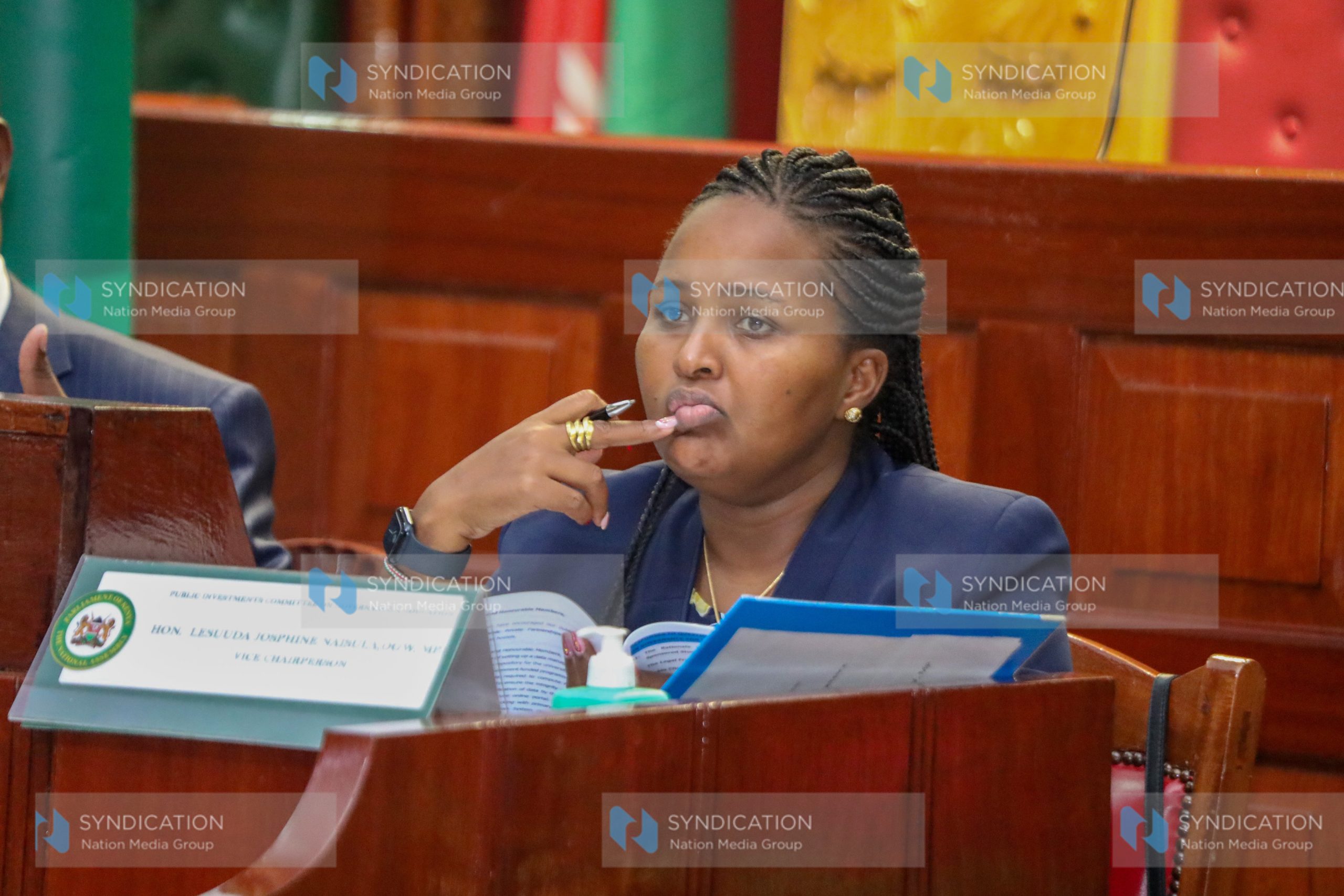 Public Investments Committee on Governance and Education Vice-Chair Naisula Lesuuda at the National Assembly
