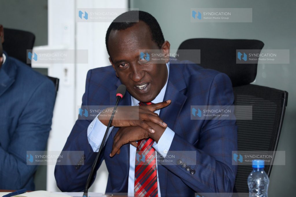Narok Governor Patrick Ntutu when he appeared before the Committee