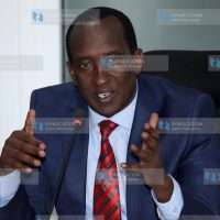Narok Governor Patrick Ntutu when he appeared before the Committee