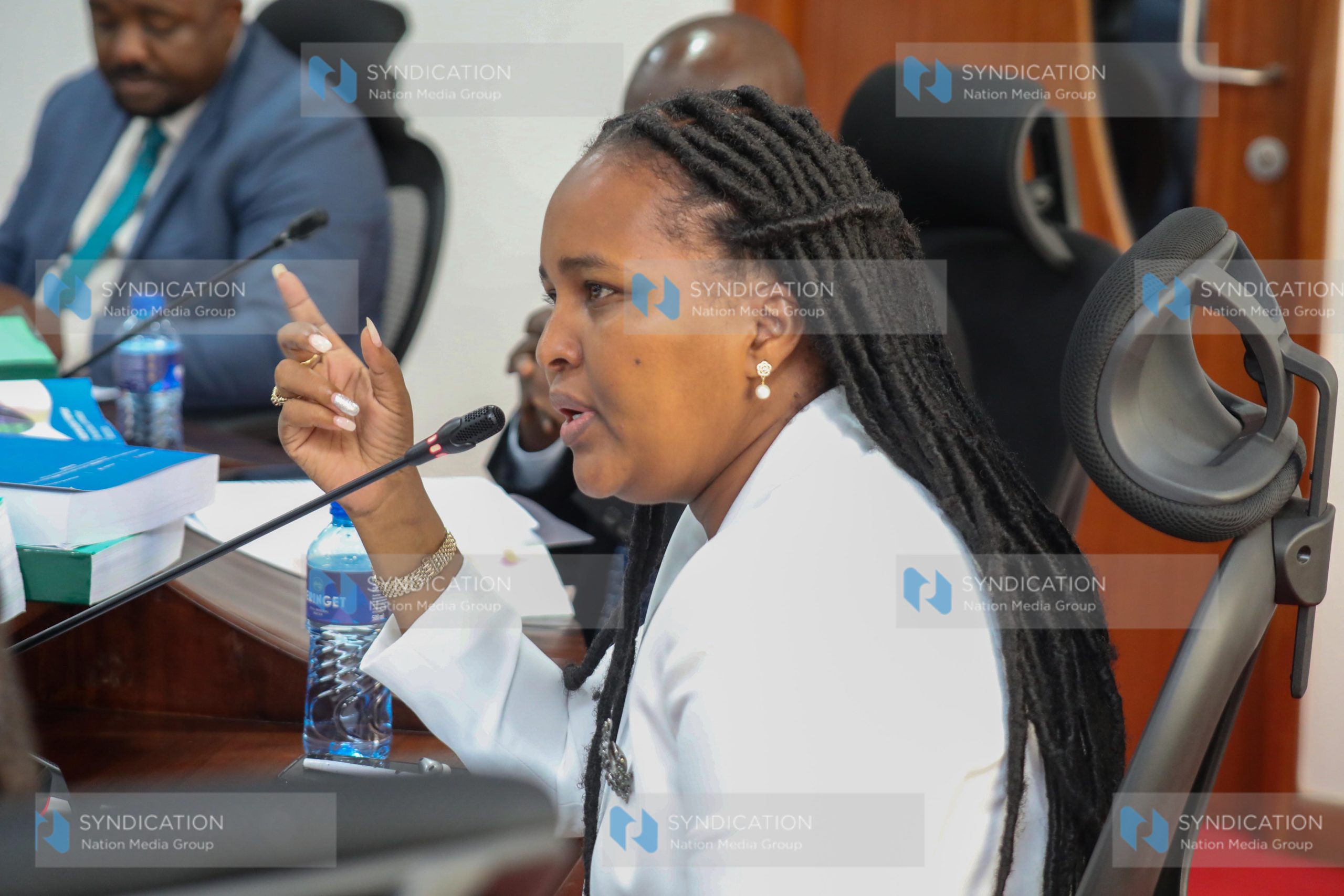 Samburu West MP and a member of the National Assembly Public Accounts Committee Naisula Josephine Lesuuda during the session