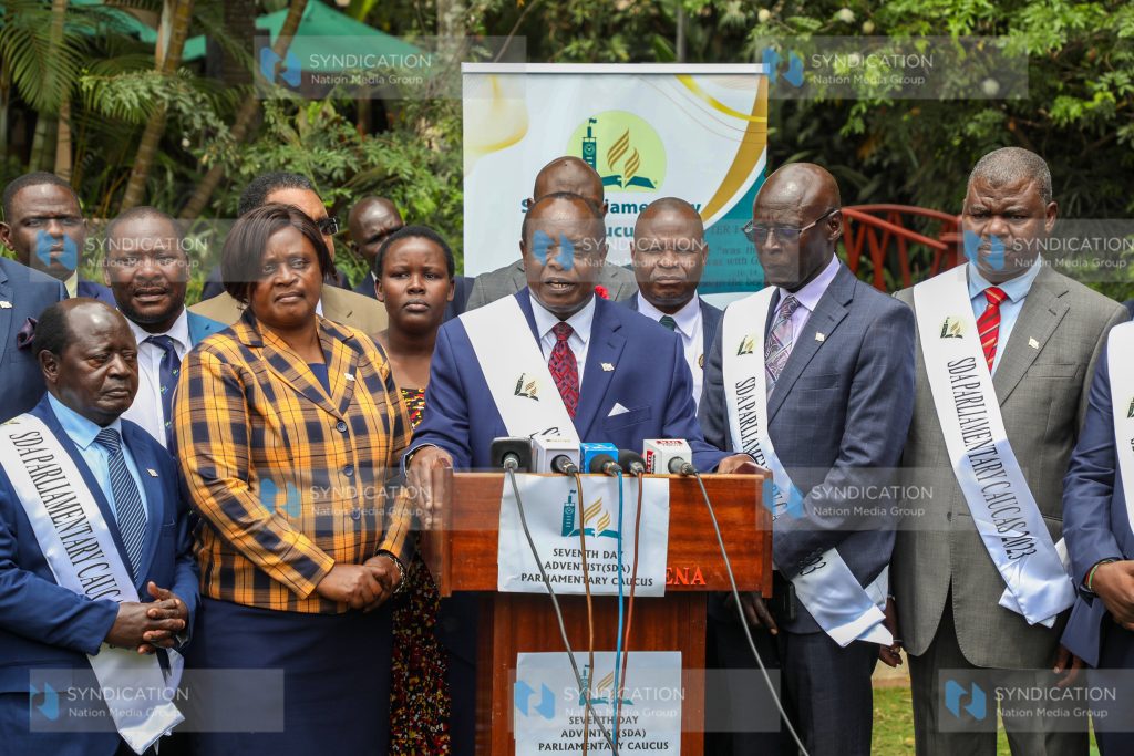 Addressing the media at Serena Hotel