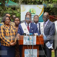 Addressing the media at Serena Hotel