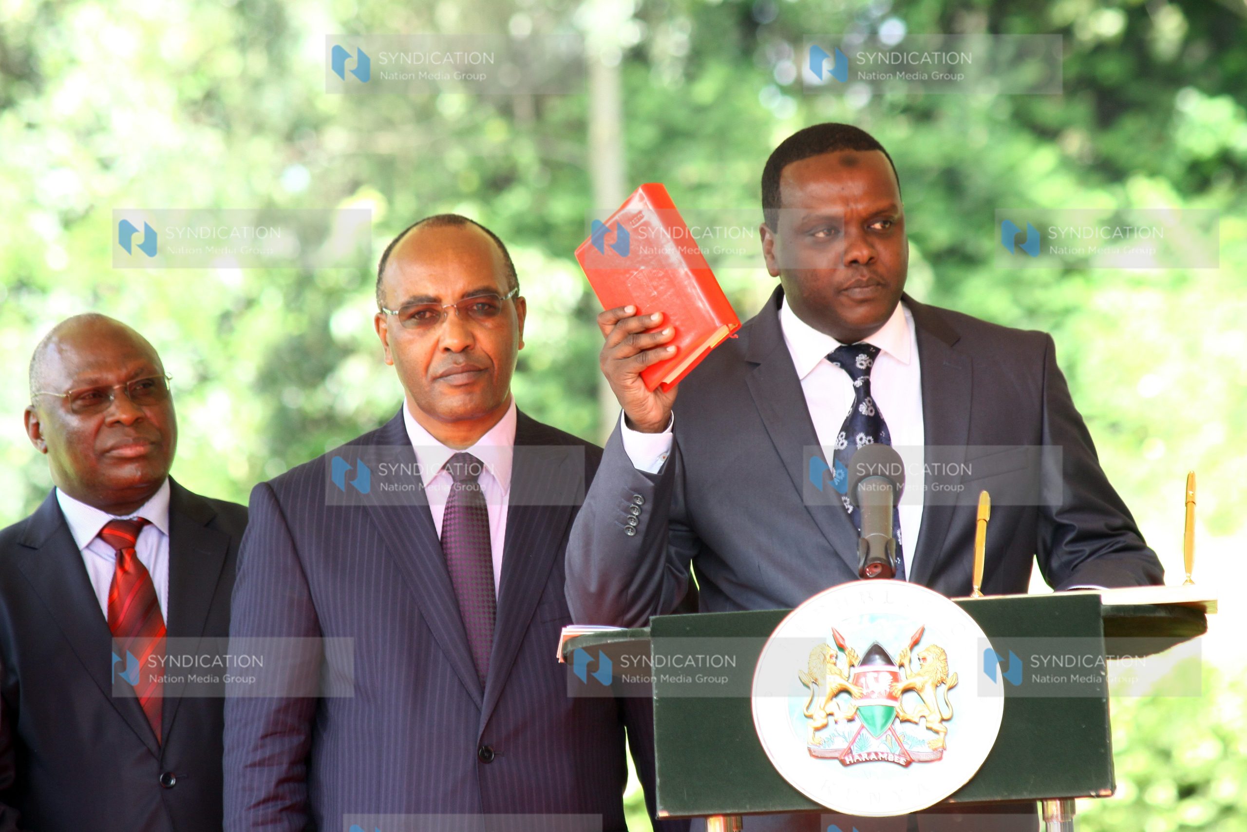 Hassan Wario during the swear-in of Cabinet Secretaries