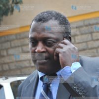 Lugari MP Cyrus Jirongo arrives at the Chartered Institute of Arbitrators