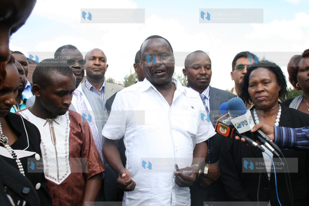 Embu Senator Lenny Kivuti addresses a news conference