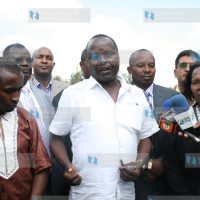 Embu Senator Lenny Kivuti addresses a news conference