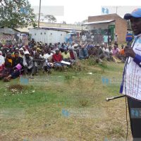 Narok Governor aspirant on a CCM ticket Patrick Ntutu addresses residents of Poroko