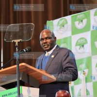 The Chairman of the IEBC Wafula Chebukati addressing the media