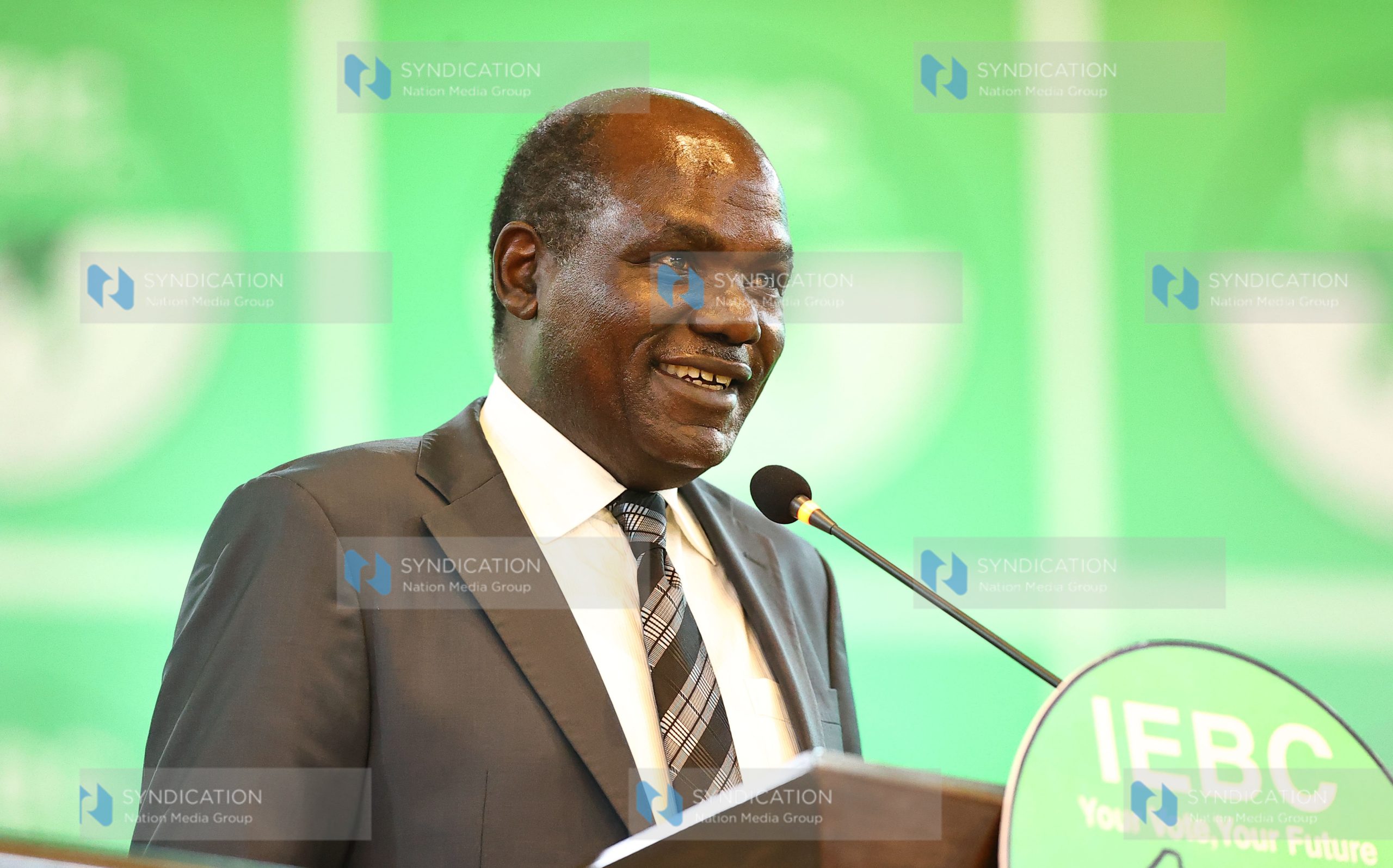 (IEBC) Chairman Wafula Chebukati address media during a Press briefing