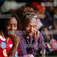 Nairobi Senator Mike Mbuvi (right) and Senate Majority Chief Whip Beatrice Elachi attend a fundraiser