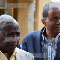 Starehe Member of Parliament Maina Kamanda (left) and his Kamukunji counterpart Yusuf Hassan addressing journalists