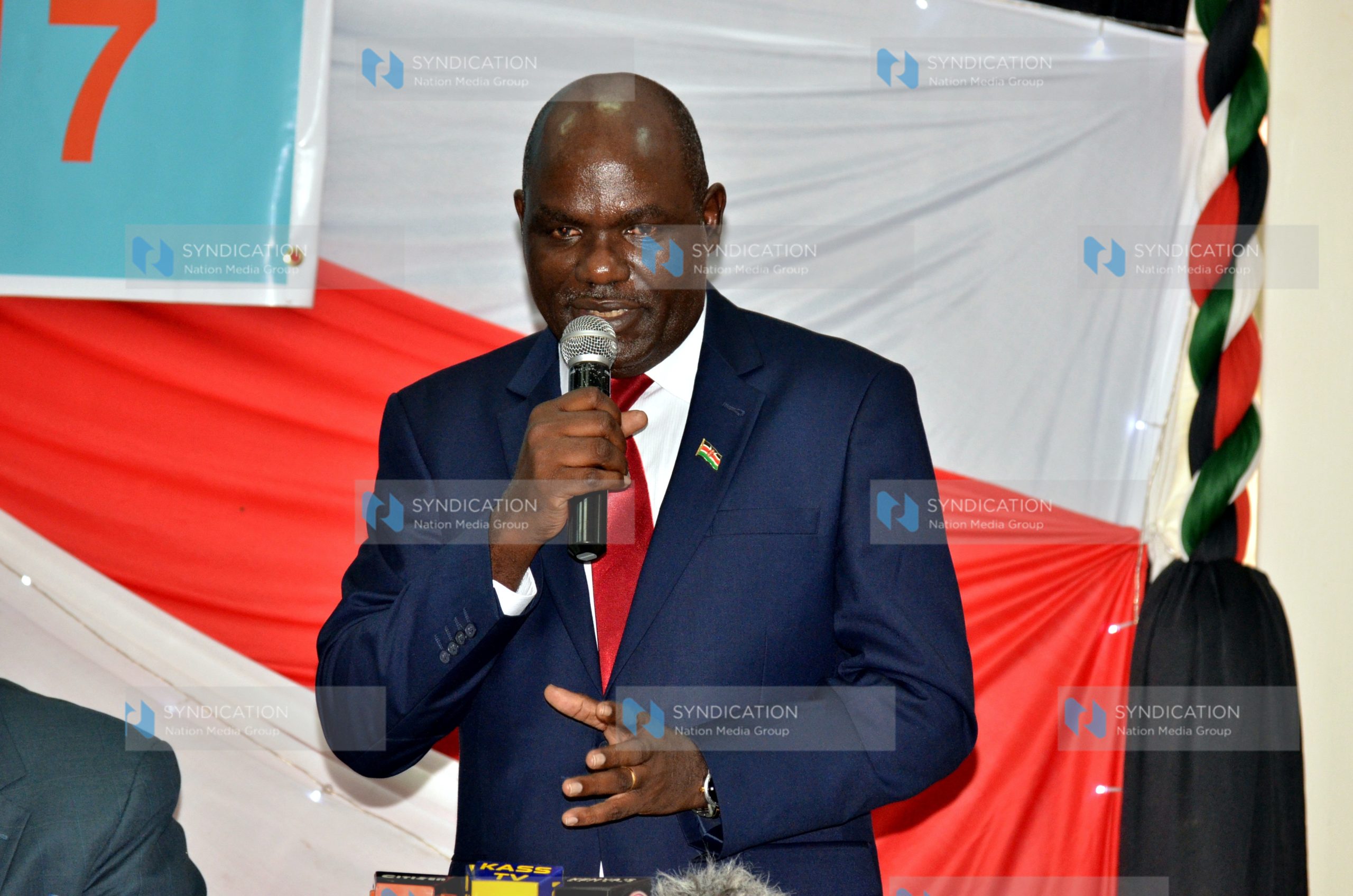 (IEBC) Chairman Wafula Chebukati addressing participants gathered at a consultative forum