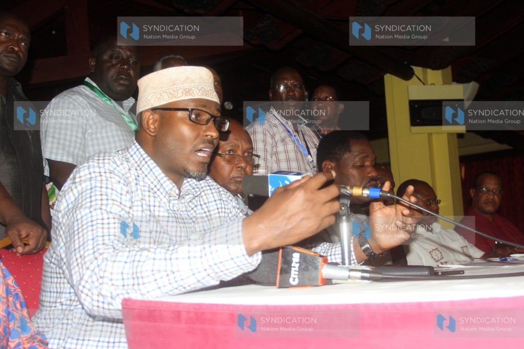 Wajir Governor Mr. Ahmed Abdullahi together with other governors, address press conference