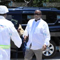 Agriculture Cabinet Secretary Mithika Linturi with other officers from the Ministry