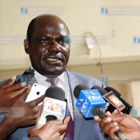 (IEBC) Chairman Wafula Chebukati addressing members of the press
