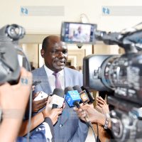 (IEBC) Chairman Wafula Chebukati addressing members of the press