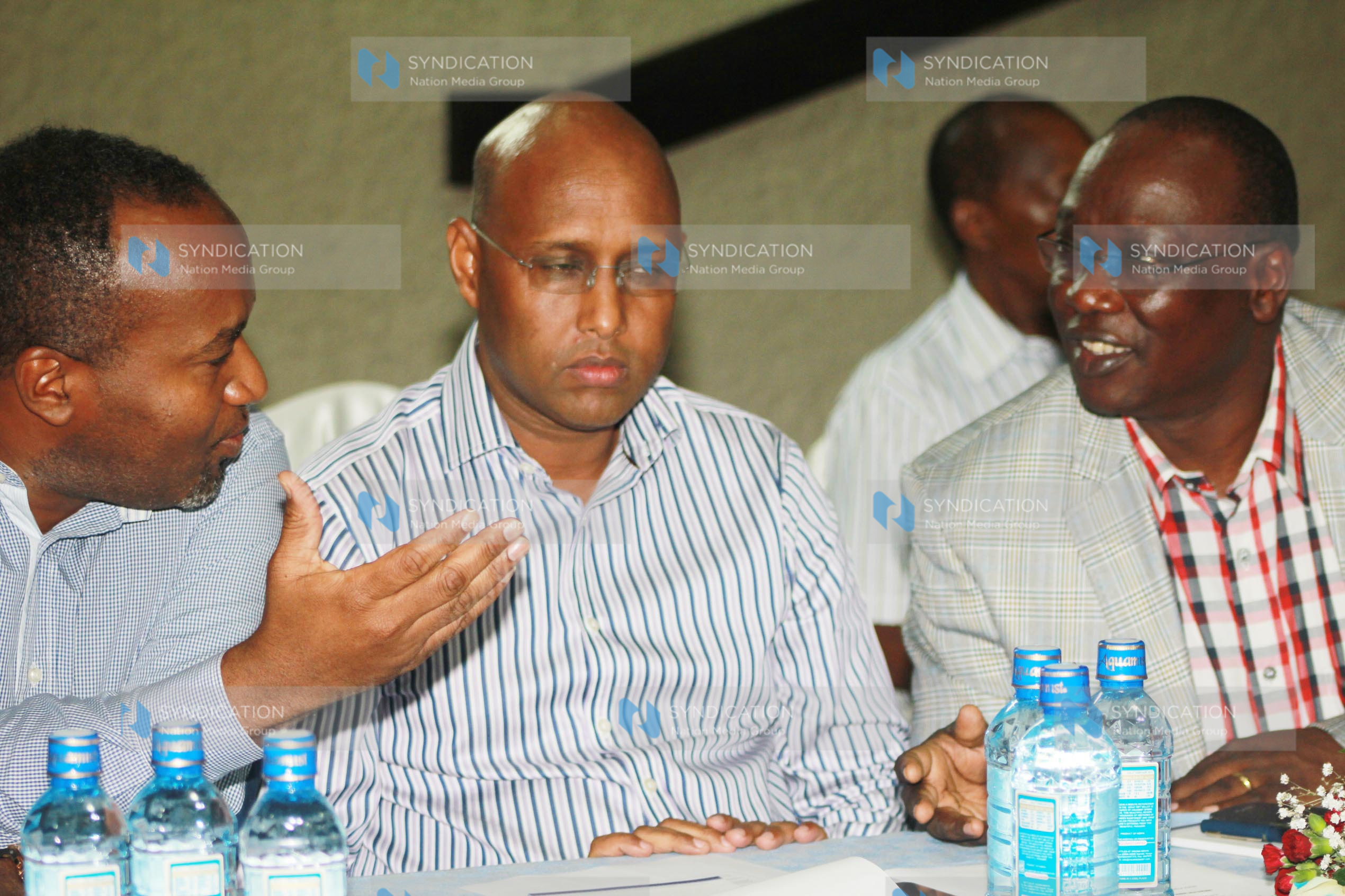 Mombasa governor Hassan Ali Joho in consultations with the inspector general of police Mr. David Kimaiyo