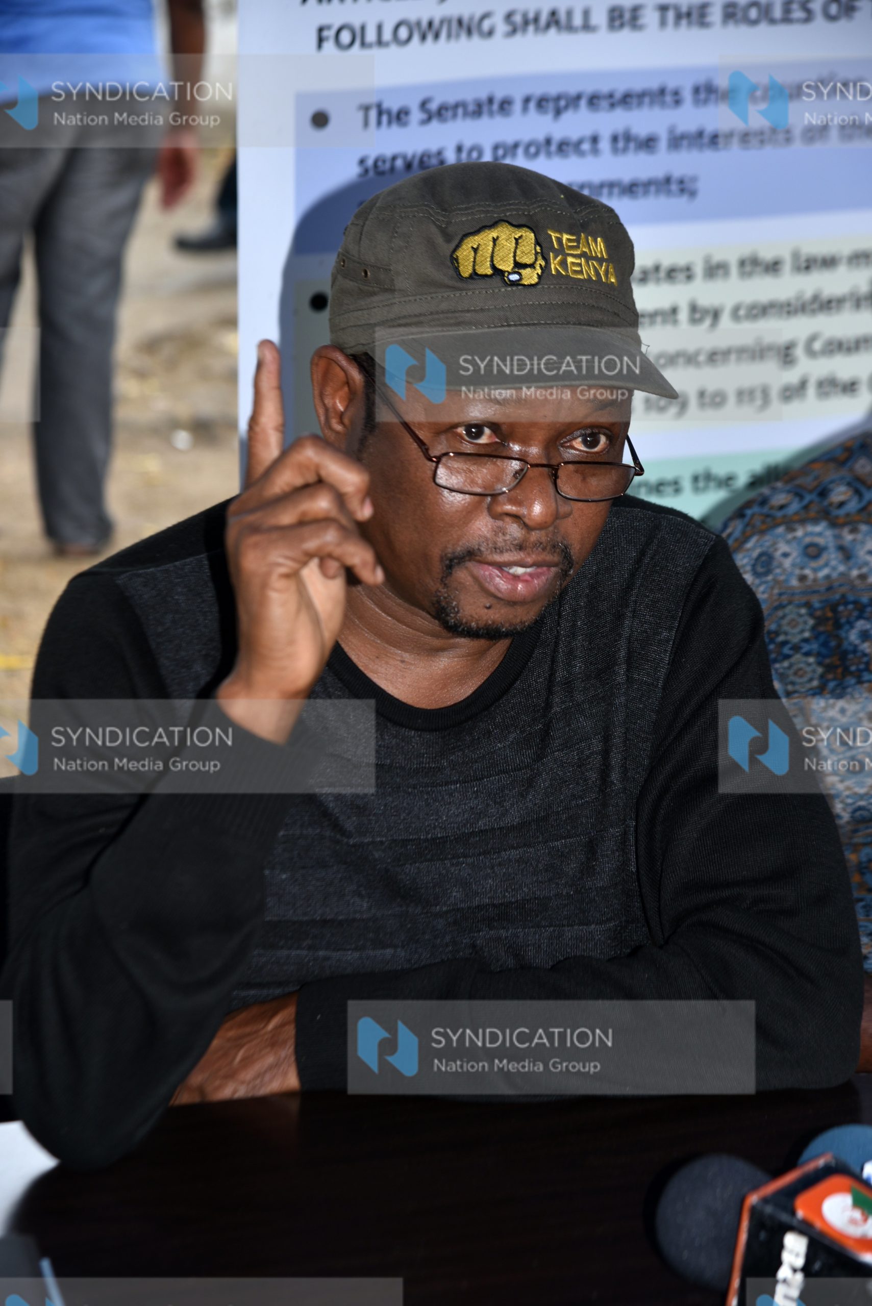 Stewart Madzayo of Kilifi County addressing the press