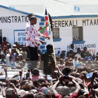 Embakasi East MP Babu Owino at Tononoka Grounds during the Linda Mwananchi Rally