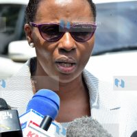 Speaker of the Nairobi County Assembly Beatrice Elachi briefs the media