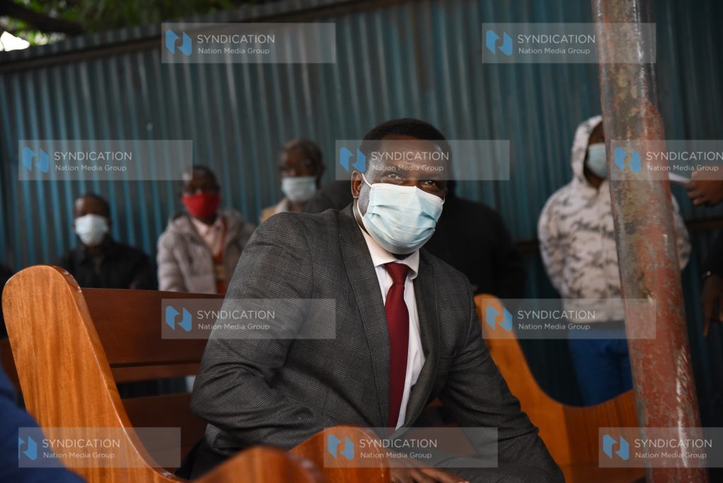 Tharaka Nithi Governor Onesmus Muthomi Njuki at Milimani Anti-Corruption Court