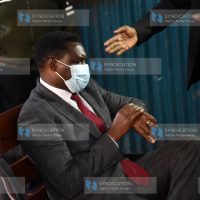Tharaka Nithi Governor Onesmus Muthomi Njuki at Milimani Anti-Corruption Court
