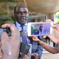 IEBC Chairman Wafula Chebukati addresses journalists during a forum