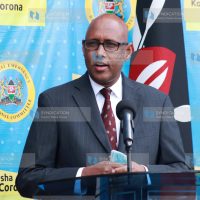 EAC and Regional development Cabinet Secretary Adan Mohammed speaking at Afya house