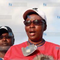 Nairobi County Speaker Beatrice Elachi addresses the media