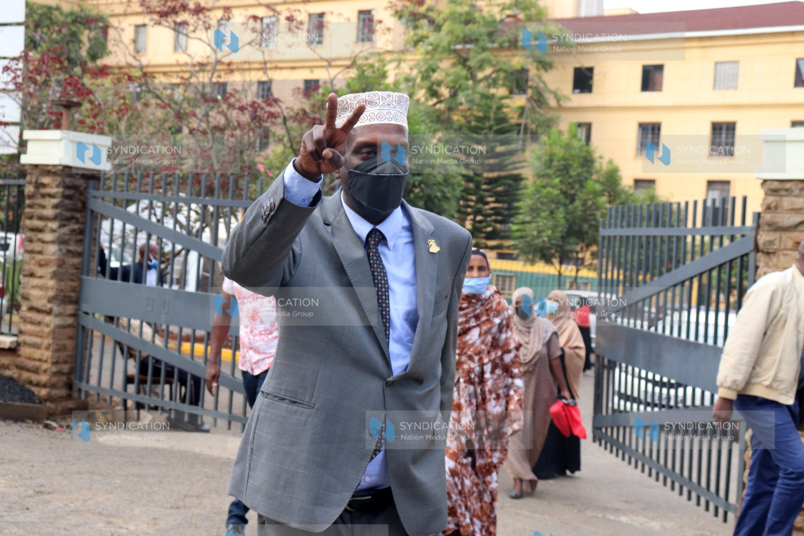 Walk of freedom. Former Sports Cabinet Secretary Hassan Wario walks out of the Milimani Law Courts