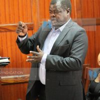 Activist Okiya Omtatah addressing the court