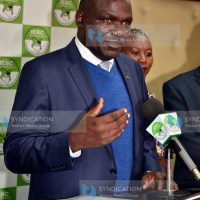 (IEBC) Chairman Wafula Chebukati addressing a media briefing