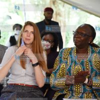 L-R: British High Commissioner to Kenya Jane Marriott and Industrialization, Trade and Enterprise Development Cabinet Secretary Betty Maina