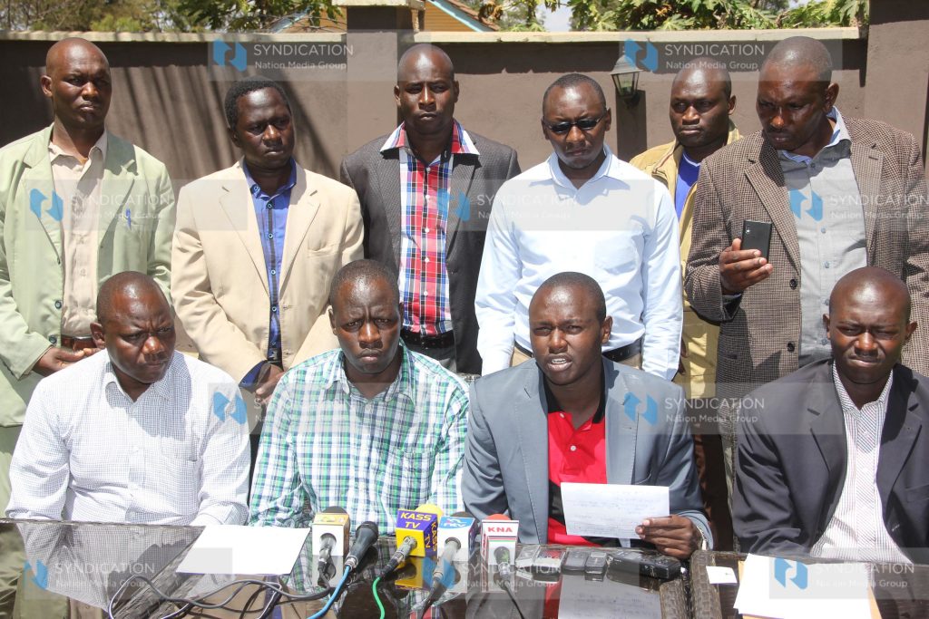 A press conference at Boma Inn in Eldoret town