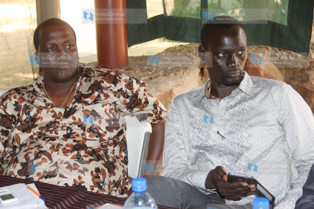 Cross border peace talks: Turkana Senator John Munyes (left) and Turkana County Governor Josphat Nanok