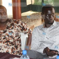 Cross border peace talks: Turkana Senator John Munyes (left) and Turkana County Governor Josphat Nanok