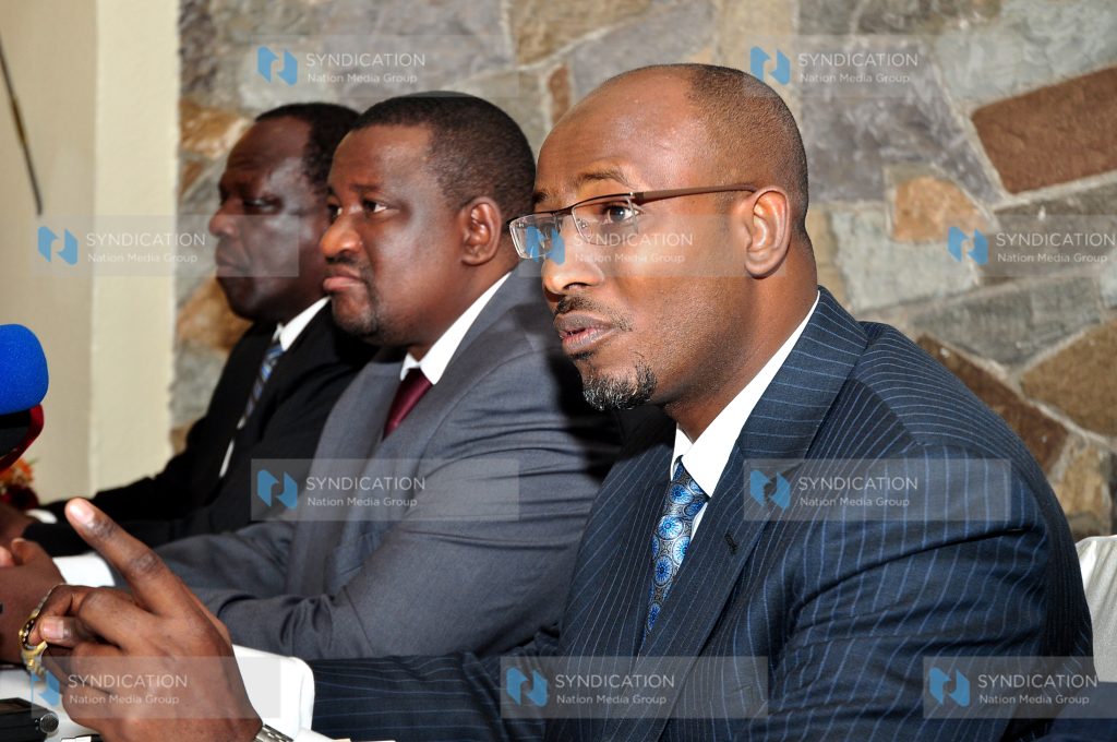 A press briefing at Panafric Hotel