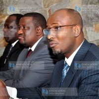 A press briefing at Panafric Hotel