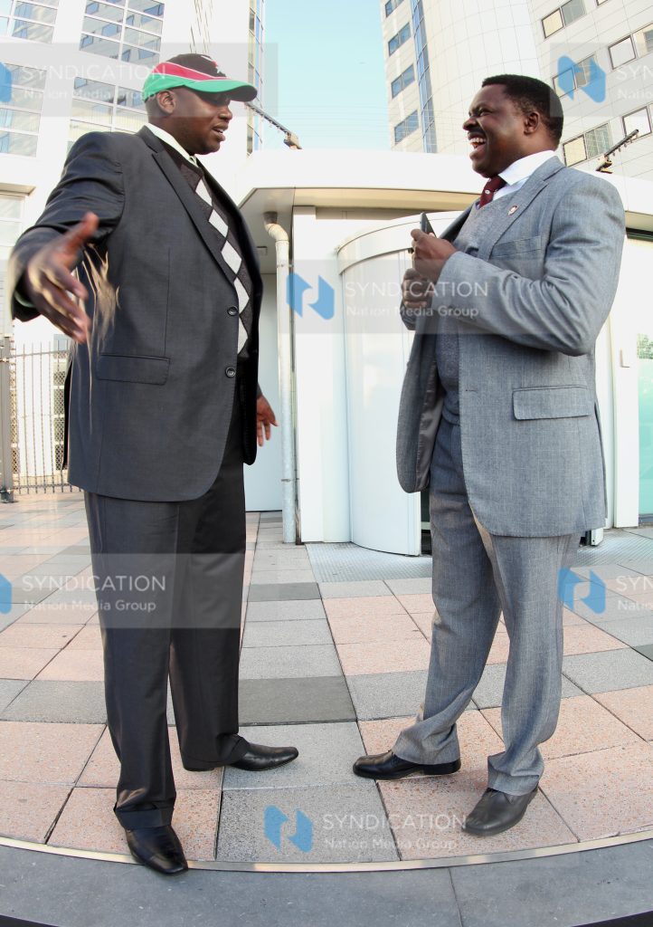 Turbo MP Elisha Busienei with Chukaigambang'ombe MP Muthomi Njuki