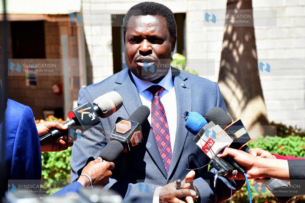 Tharaka Nithi County Governor Muthomi Njuki briefs media