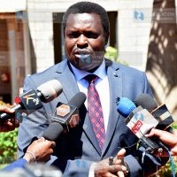 Tharaka Nithi County Governor Muthomi Njuki briefs media