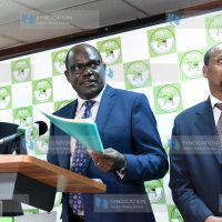 IEBC chairman Wafula Chebukati with commissioners