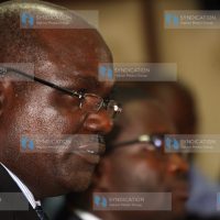 IEBC Chairman Wafula Chebukati and his Chief Executive Officer Ezra Chiloba