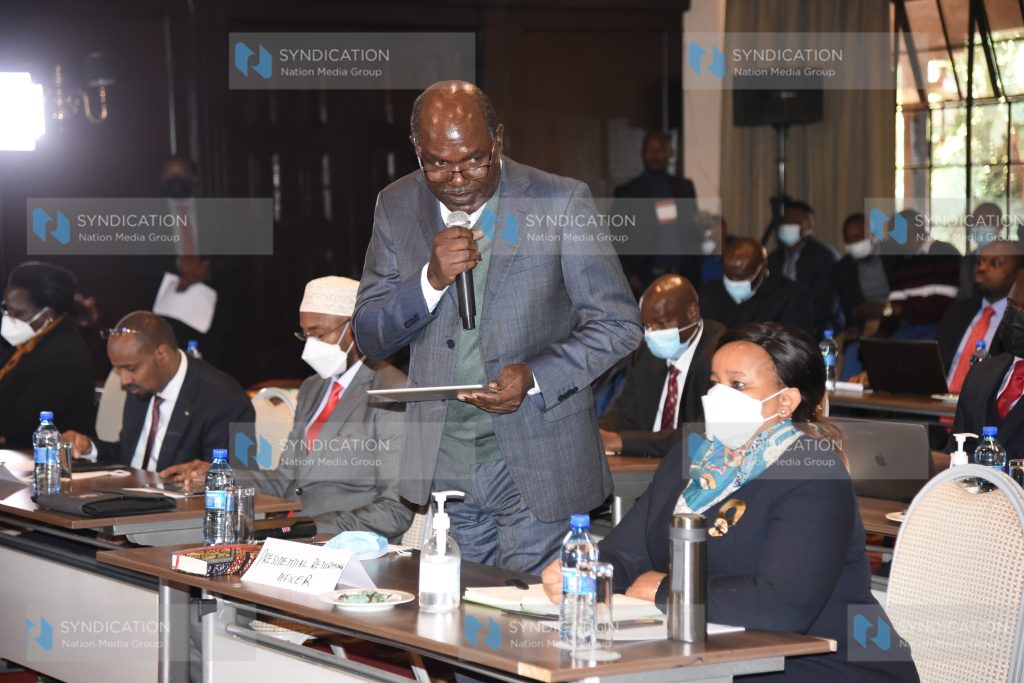 IEBC Chairman Wafula Chebukati addressing Presidential candidates and their agents