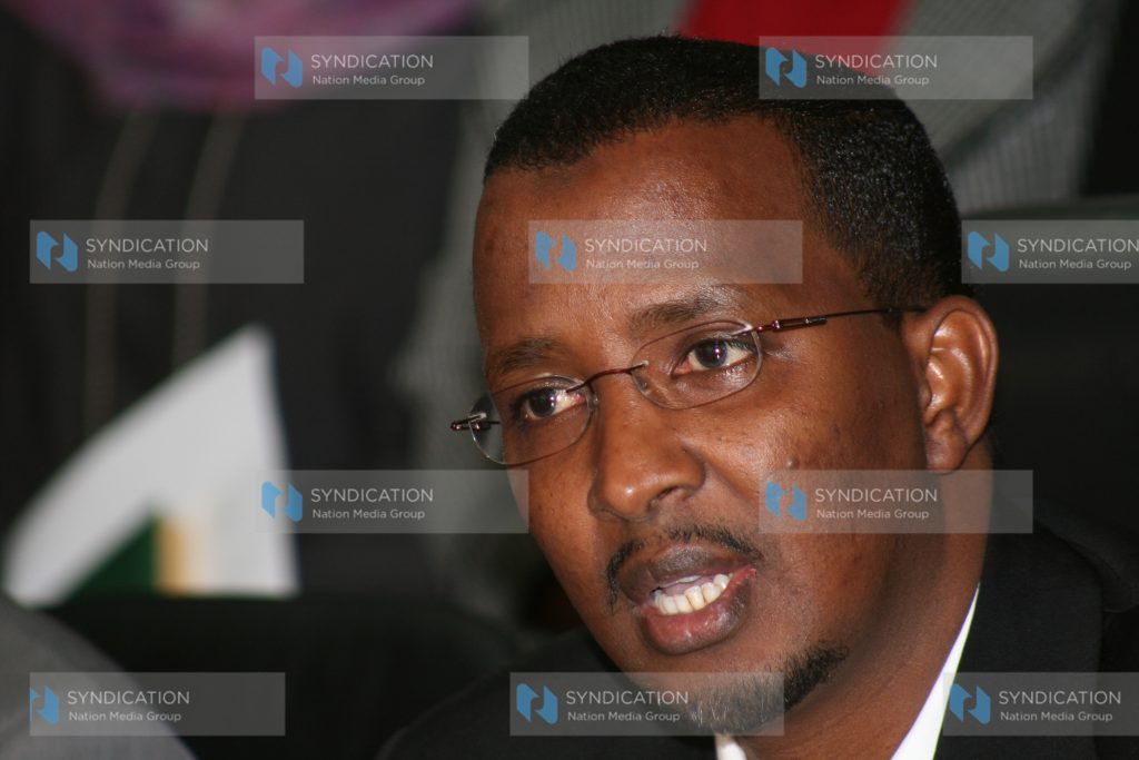 IIEC chairman Mr. Ahmed Issack Hassan , during a press conference